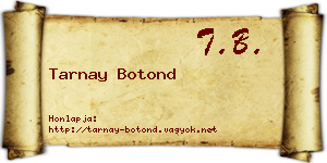 Tarnay Botond névjegykártya